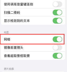 祁连苹果手机维修网点分享iPhone如何开启九宫格构图功能 